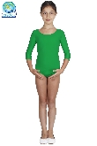 BODY DANZA IN LYCRA MANICA TRE QUARTI VERDE BAMBINA